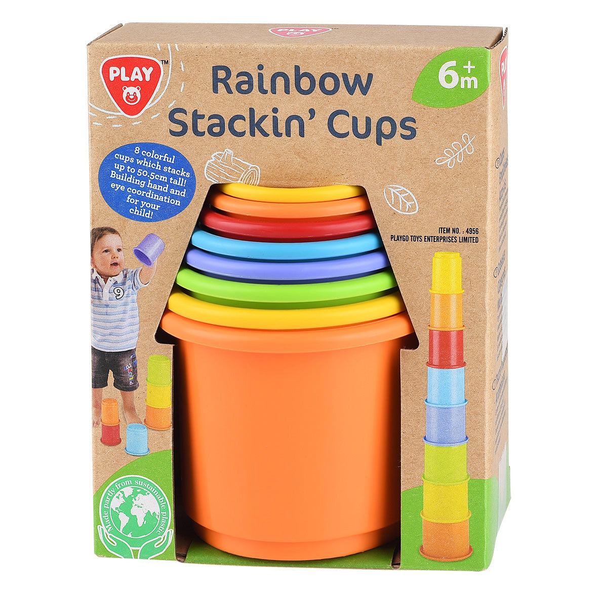 Playgo Toys Ent. Ltd. Bio Rainbow Stackin Cups