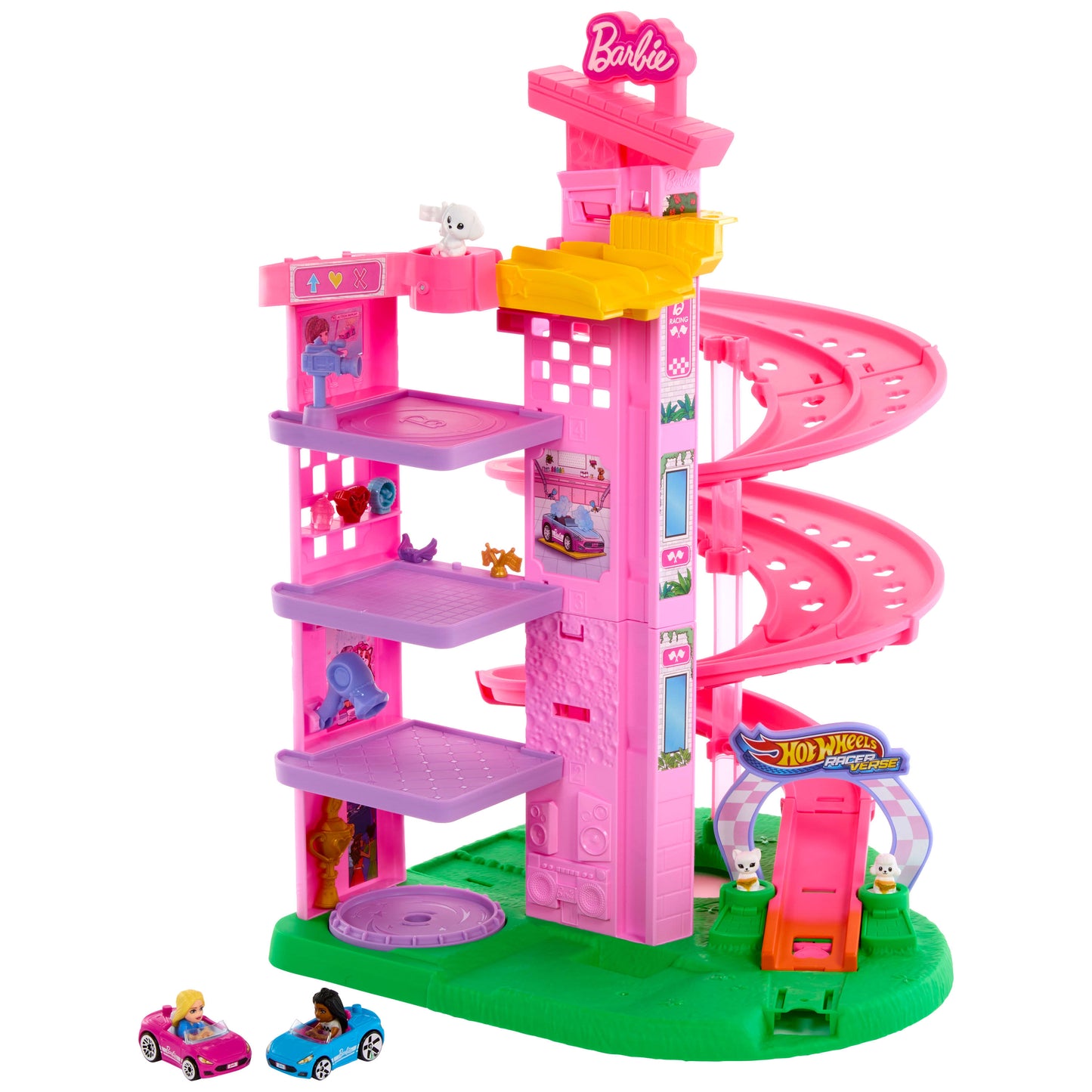 Hot Wheels Racer Verse Barbie Spiral Race Trackset