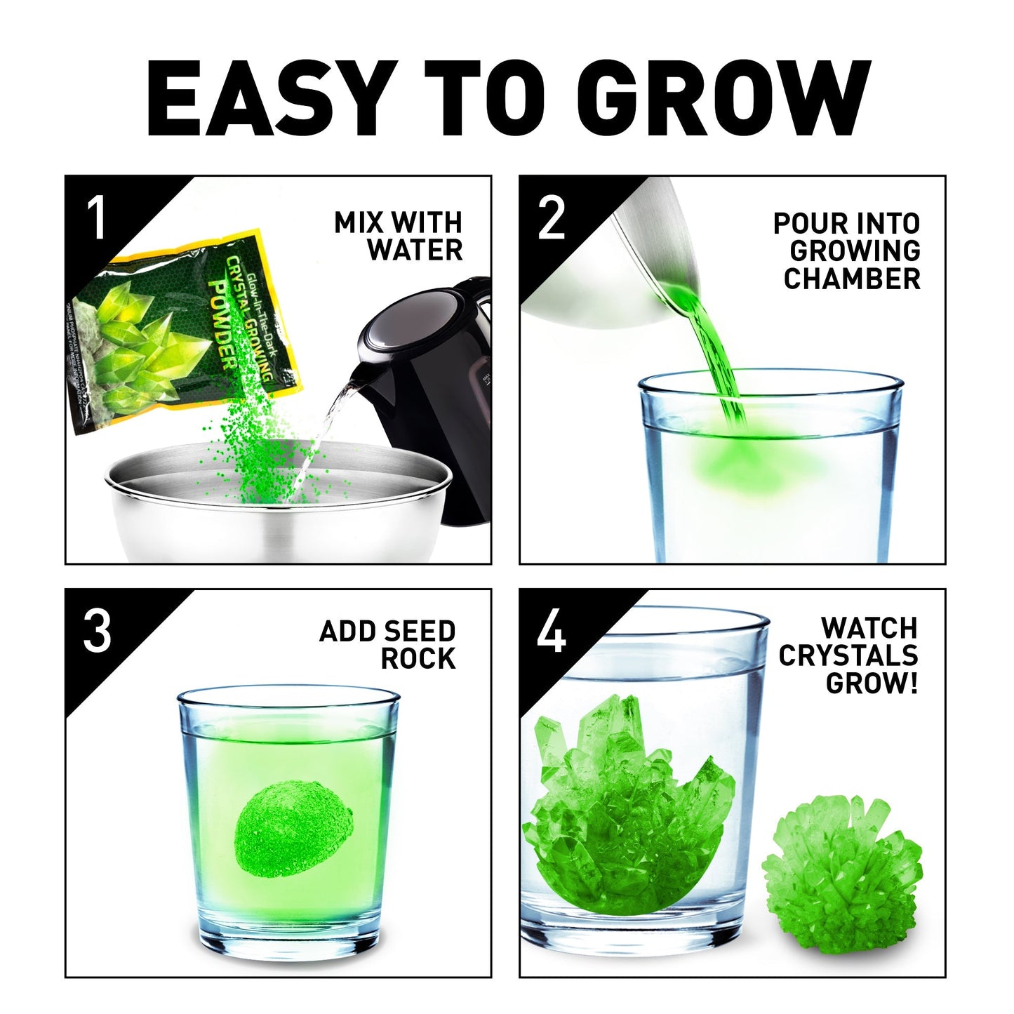 National Geographic Green Glowinthedark Crystal Growing Lab