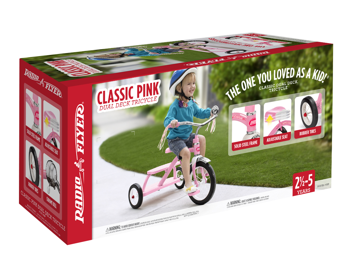 Radio Flyer Classic Dual Deck Tricycle Pink