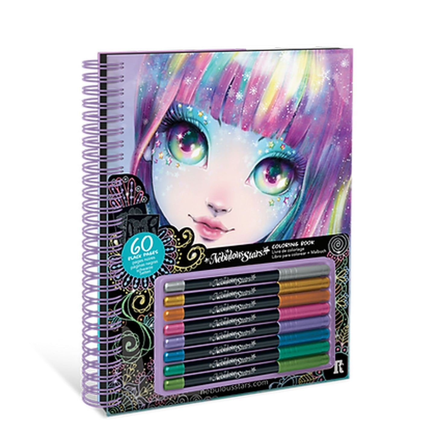 Nebulous Stars Black Pages Colouring Book - Isadora