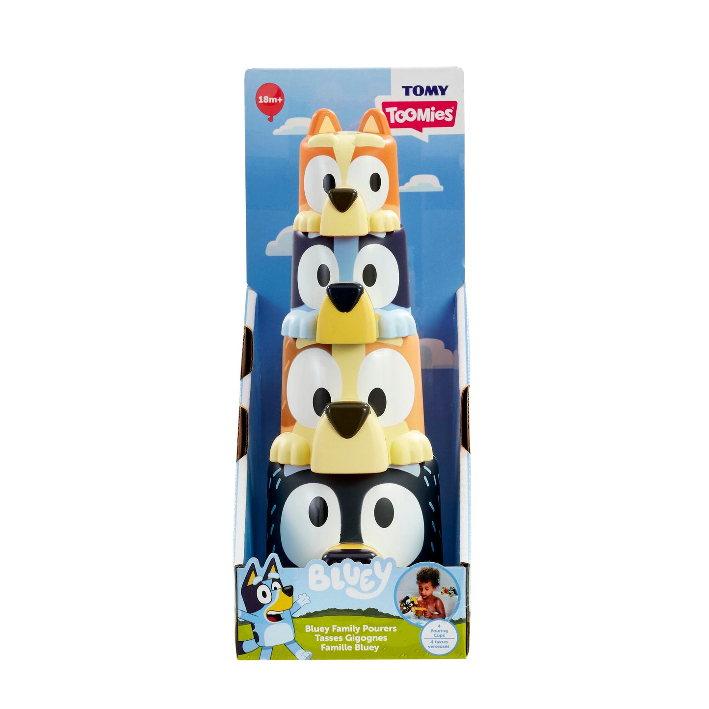 Bluey's Family Pouring Cups Bath Toy