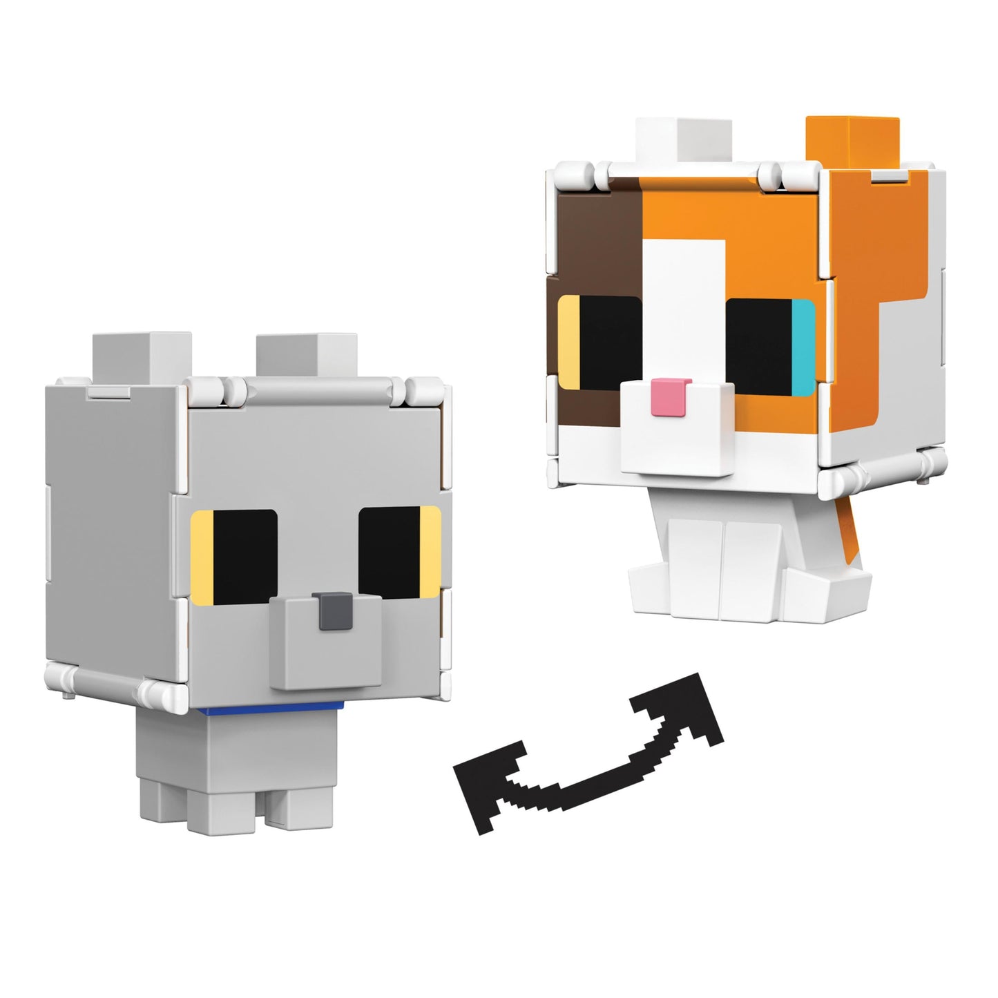 Minecraft Flippin' Figs - Calico Cat + British Shorthair Cat