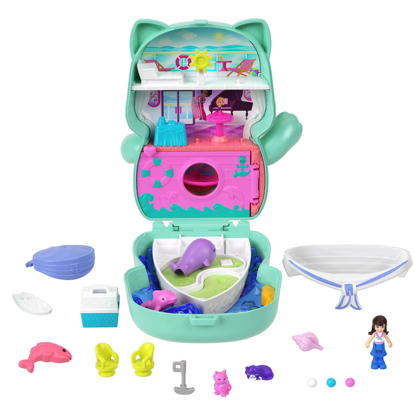 Polly Pocket Set - Sail Kitty Compact