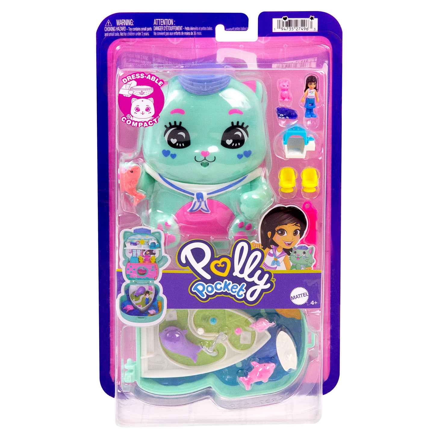 Polly Pocket Set - Sail Kitty Compact