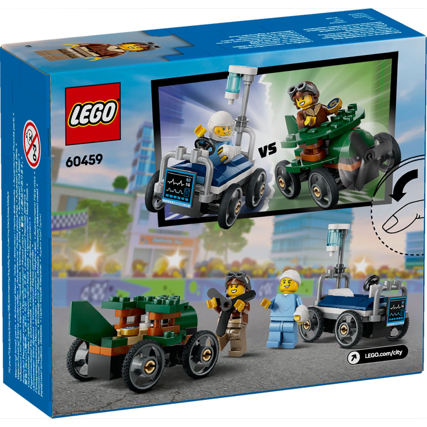 LEGO 60459 City Airplane vs. Hospital Bed Race Car Pack