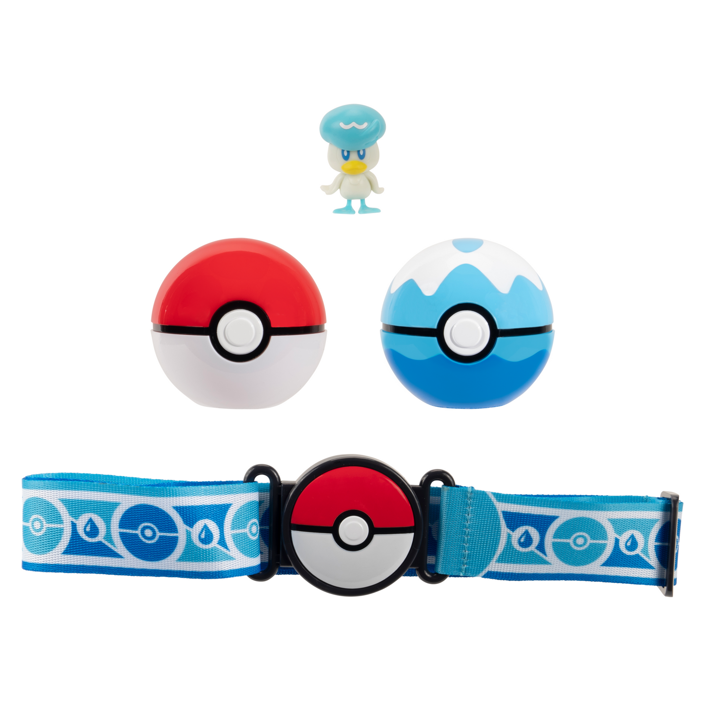 Pokemon Clip N Go Poke Ball Belt Set - Poké Ball & Dive Ball With Quaxly
