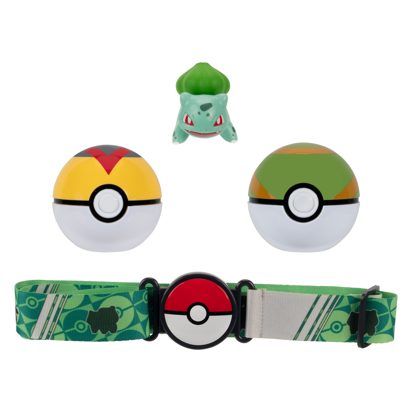 Pokemon Clip N Go Poke Ball Belt Set - Level Ball & Nest Ball With Bulbasaur #1