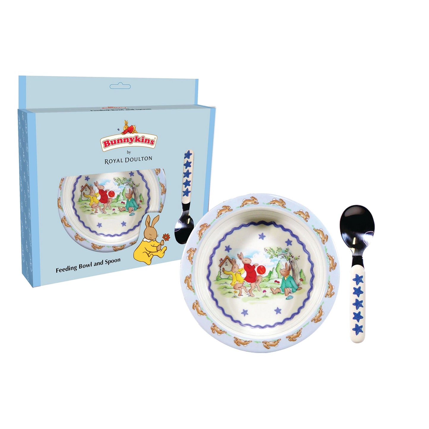 Bunnykins Feeding Bowl & Spoon  - Shining Stars Design